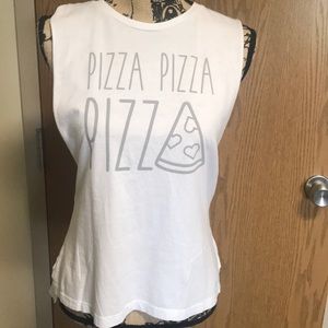 White Sleeveless Pizza Tee